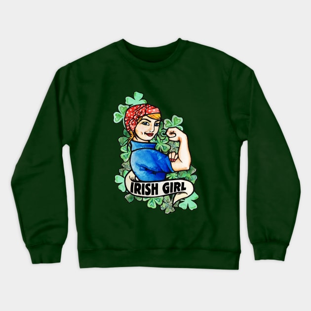 Irish Girl Crewneck Sweatshirt by bubbsnugg